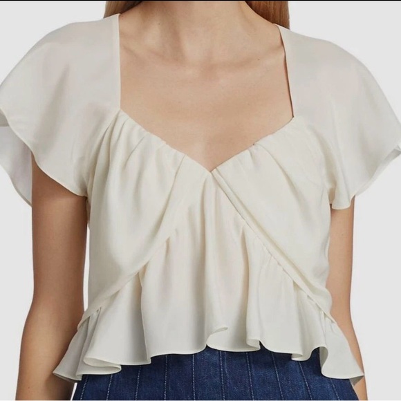 Frame Cream Ruffle Blouse - Picture 1 of 4